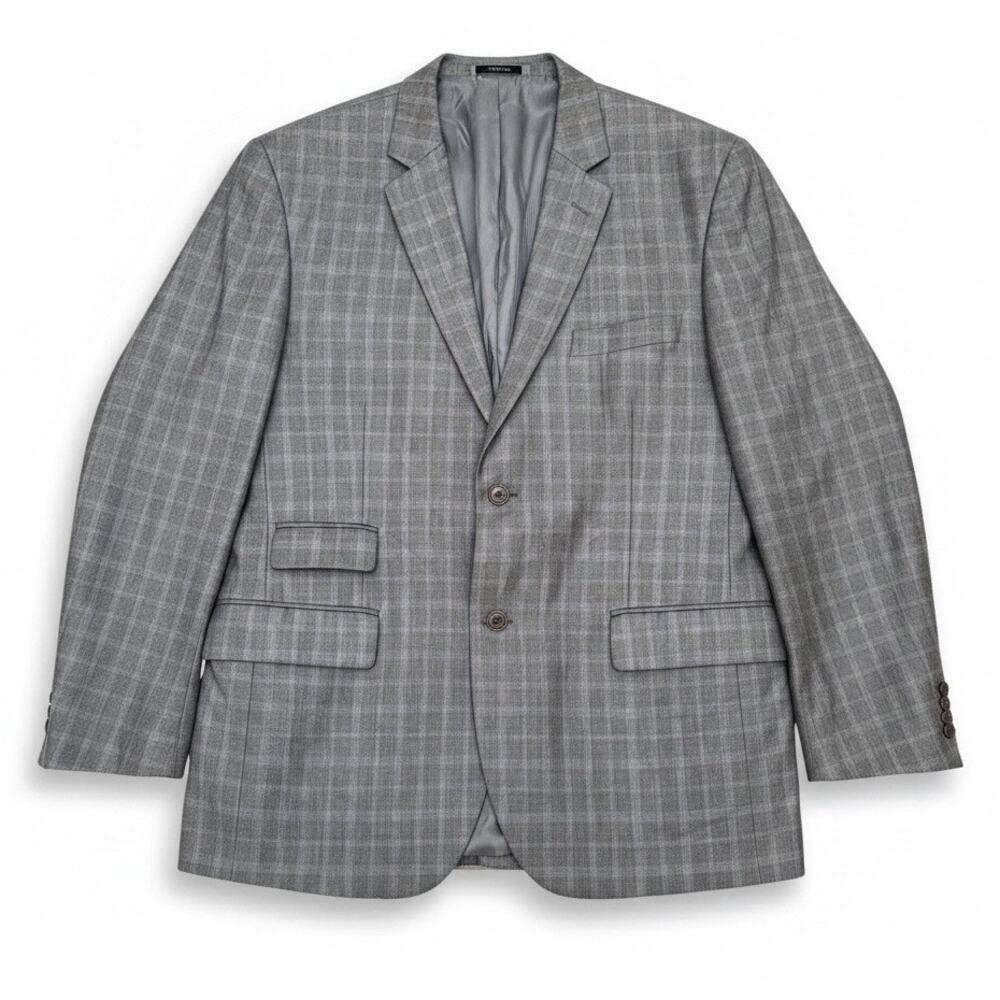 EJ Samuel 44R 38W Charcoal Gray Windowpane Plaid Modella Sport Coat  Blazer